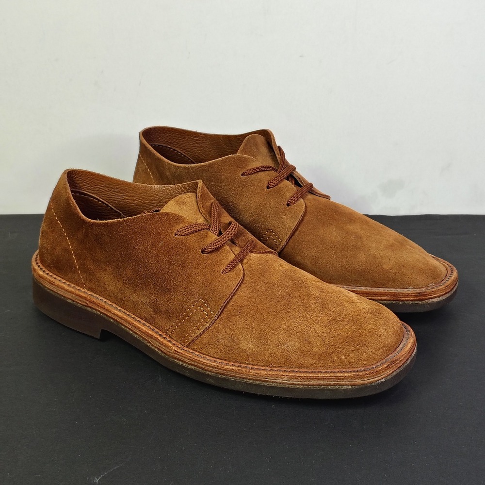 Schnee's Bozeman Mens Size 10 EU43 Suede Derby Shoes Brown Leather Vibram Italy - Picture 2 of 15
